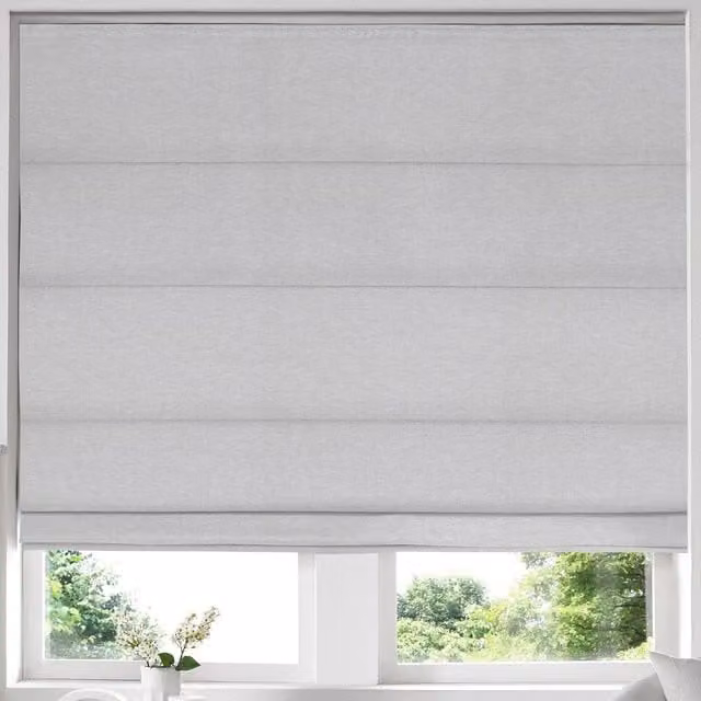 Terrys Willow Made to Measure Blackout Roman Blind in Silver Polyester