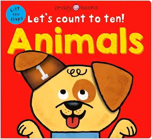 Priddy Books Animals: A Lift-the-Flap Counting Book (Let's Count to Ten!) Multicolour Paperback and Cardboard Book – 1