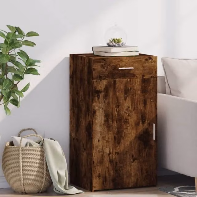 Berkfield Home Smoked Oak Sideboard in Brown, W/D/H: 50 x 42.5 x 93 cm – 1