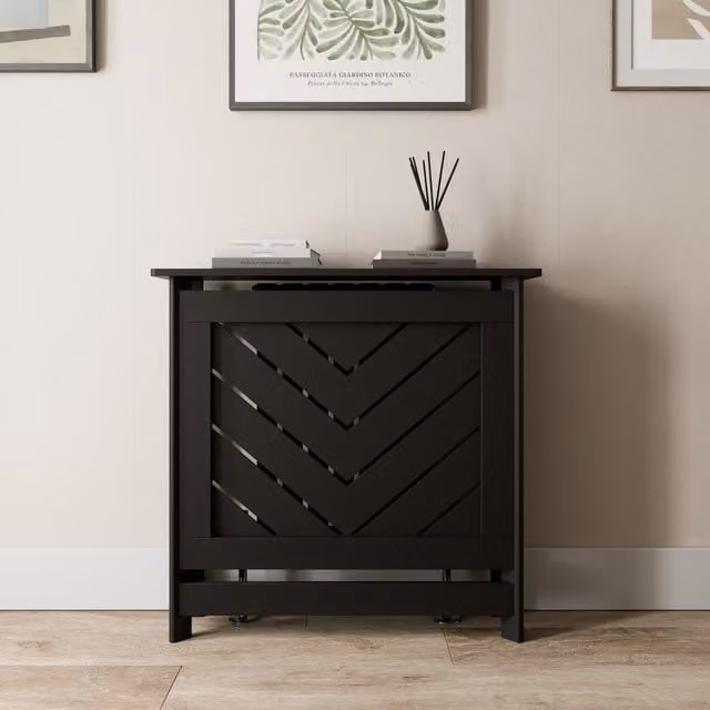 Temprazo Black Geometric MDF Radiator Cover with Matt Finish