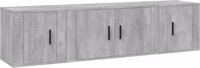 Berkfield Home 3 Piece TV Cabinet Set in Concrete Grey Matt Engineered Wood