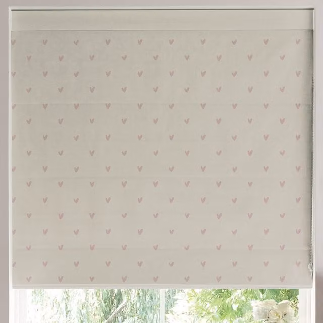 Sophie Allport Hearts Made to Measure Blackout Roman Blind in Pink