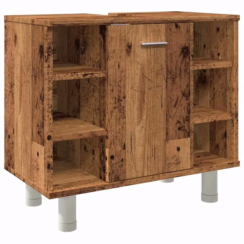Berkfield Home Wall Mounted Bathroom Cabinet in Old Wood Brown, W/D/H: 60 x 32 x 53.5 cm – 2