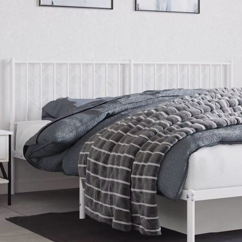 Berkfield Home Classic Metal Headboard in White, 180 cm – 2