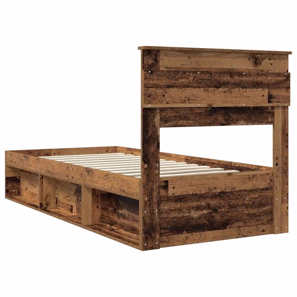 Berkfield Home Modern Bed Frame with Headboard and Drawers in Brown Pine Wood, W: 75 cm, L: 190 cm – 5