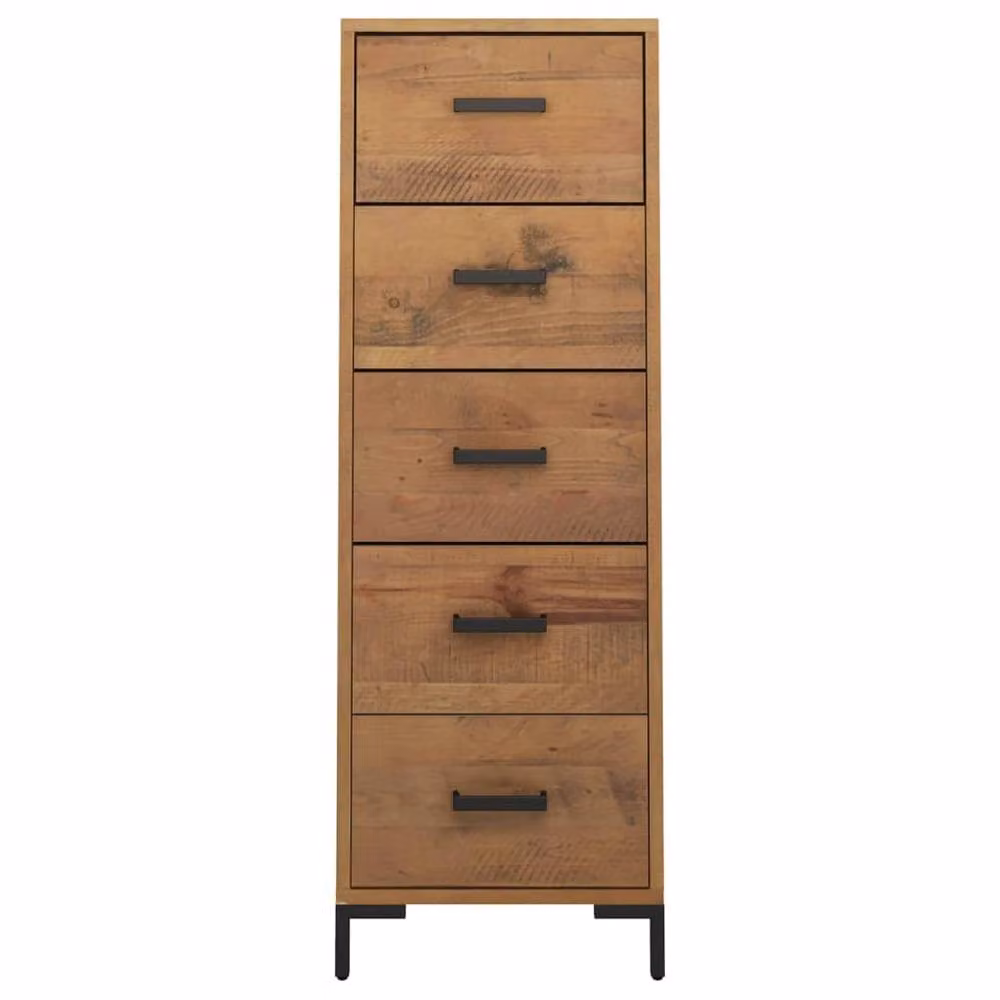 Berkfield Home Vintage Solid Pinewood Chest of Drawers in Brown, W/D/H: 42 x 35 x 110 cm – 3