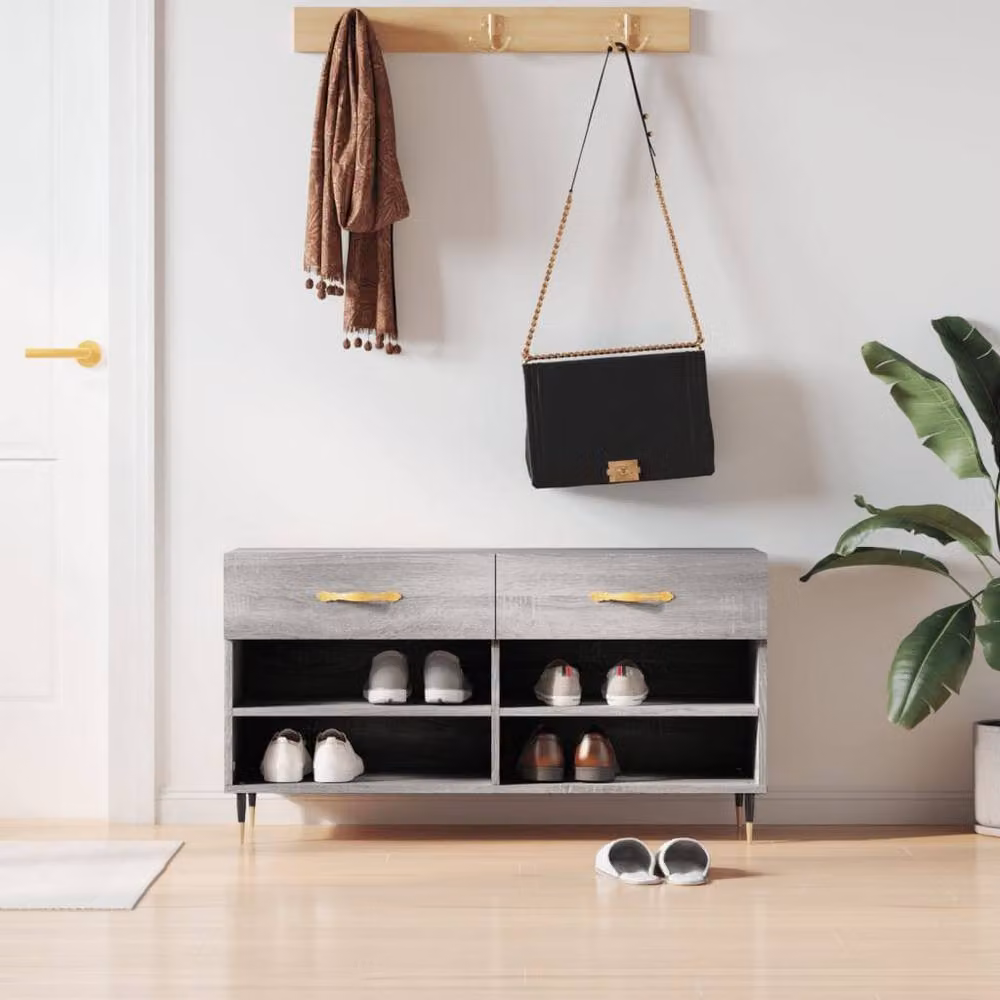 Berkfield Home Grey Sonoma Shoe Bench W/D/H: 102 x 35 x 55 cm – 2