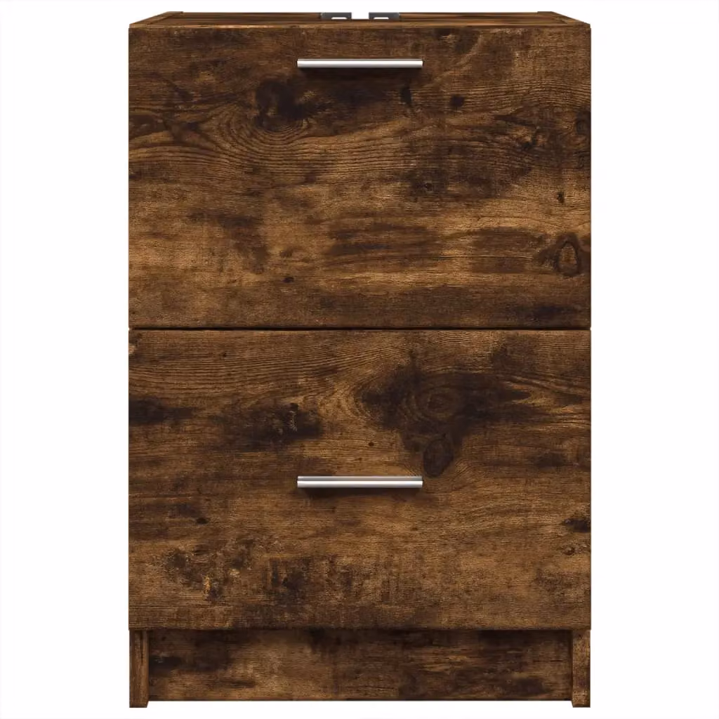 Berkfield Home Sink Cabinet in Smoked Oak Brown, W/D/H: 40 x 37 x 59 cm – 3