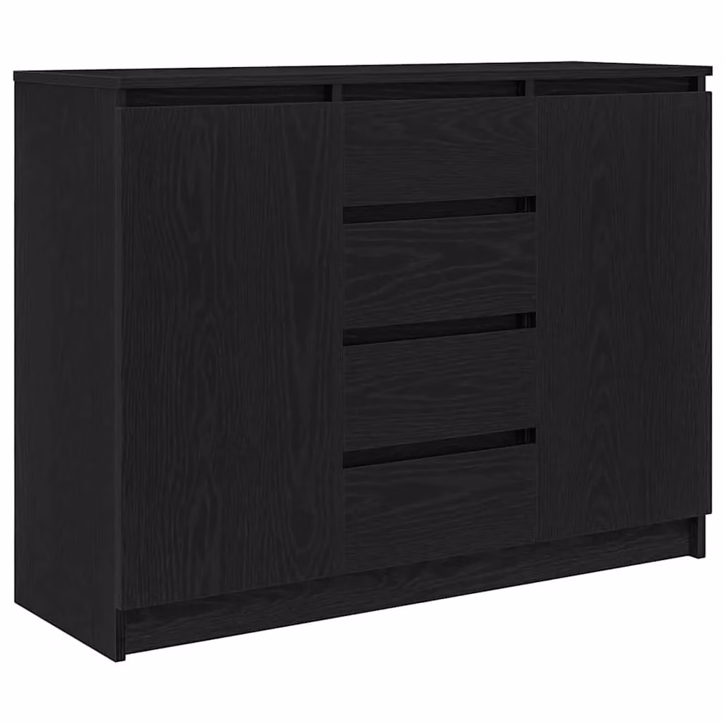 Berkfield Home Modern Sideboard with Drawers in Black Oak, W/D/H: 100.5 x 35 x 76 cm – 2