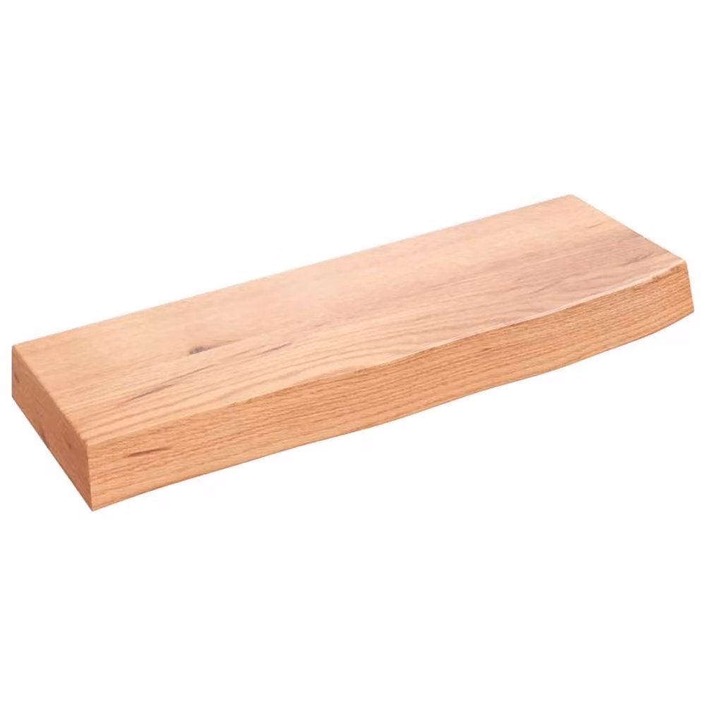 Berkfield Home Wall Mounted Oak Wood Shelf in Light Brown, W: 60 cm, D: 20 cm, H: 6 cm – 2