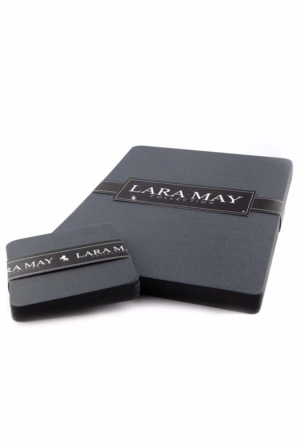 Lara May Collection Set of 6 Recycled Faux Leather Placemats and Coasters in Grey – 2
