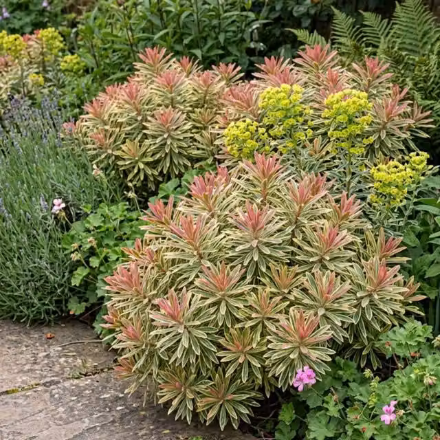 Plants By Post Euphorbia Ascot Rainbow Variegated Evergreen Perennial, 2L