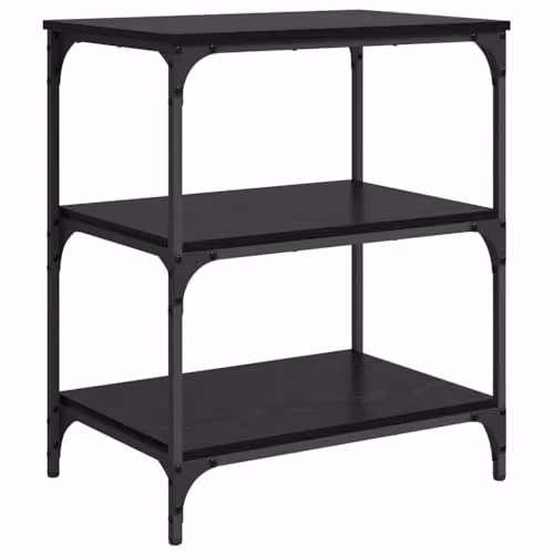 vidaXL Industrial Kitchen Trolley in Black Oak with Castors, W/D/H: 60 x 41 x 76 cm – 5
