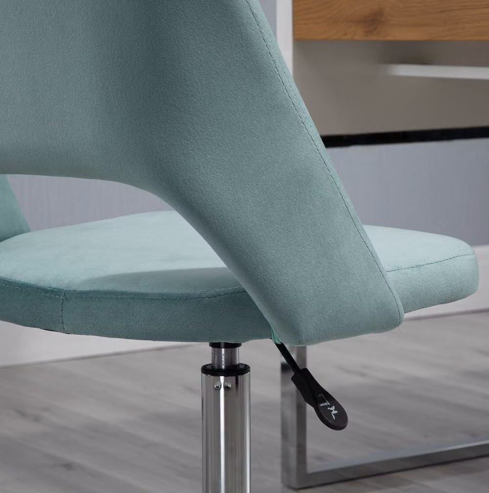 STILVORA Modern Green Velvet Swivel Task Chair with Castors, W/D/H: 49 x 46 x 120 cm – 3