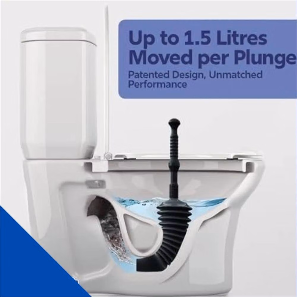 VOGREX Heavy Duty Air Pump Toilet Plunger and Sink Drain Unblocker in Black – 3