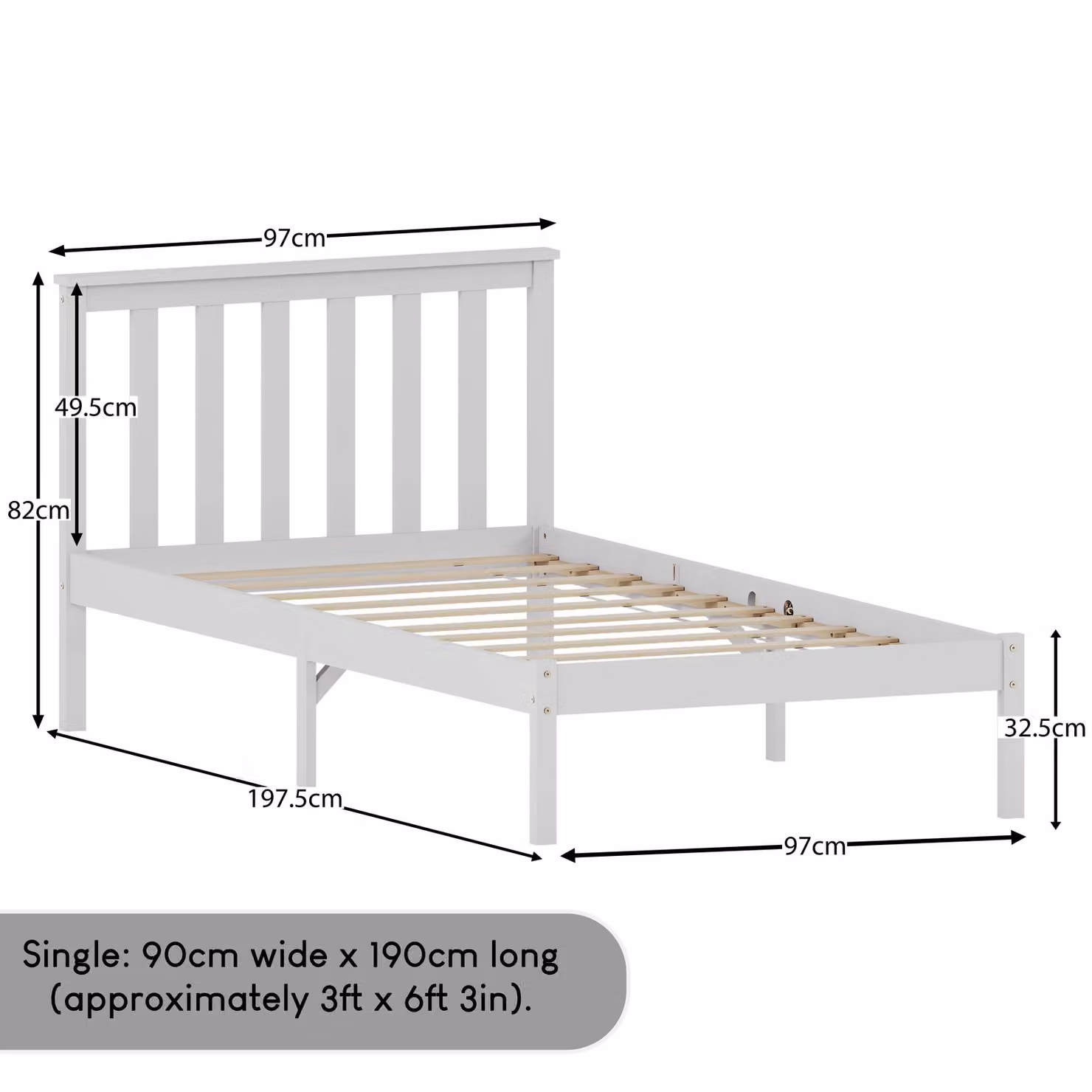 Vida Designs Milan Single Wooden Bed in White – 2