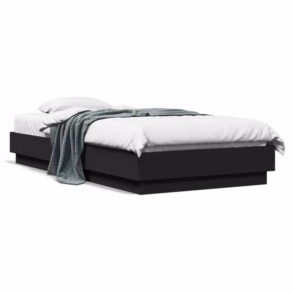 Berkfield Home Small Single Durable Wood Bed Frame, Black, W/D/H: 78 x 190 x 23 cm – 3