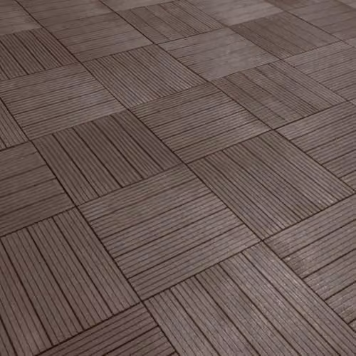 Oseasons Cosmopolitan ECO Interlocking Decking Tiles, Pack of 10, Coffee Brown, W/D: 30 x 30 cm