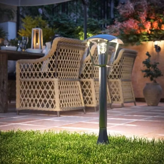 CGC Violet Black Outdoor Coach Style Post Lantern in Aluminium with Transparent Glass