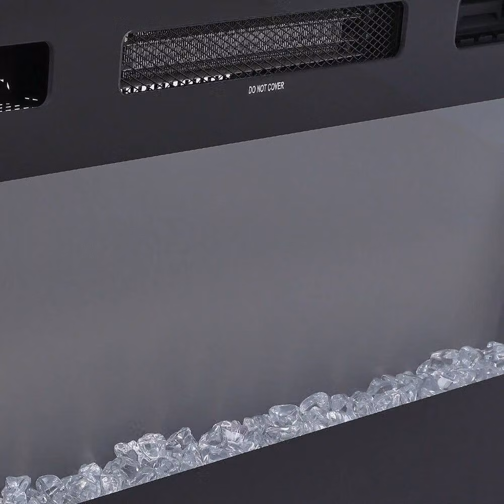 FORGEVIO Black High Gloss 70 inch Modern TV Stand Unit Cabinet with Integrated Electric Fireplace and Lighting – 2