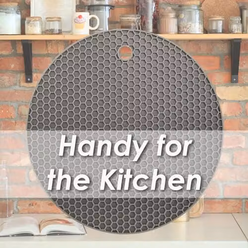VFM e-Store Round Silicone Air Fryer Liner and Non-Stick Trivet Accessory, Grey, Diameter: 18 cm – 2