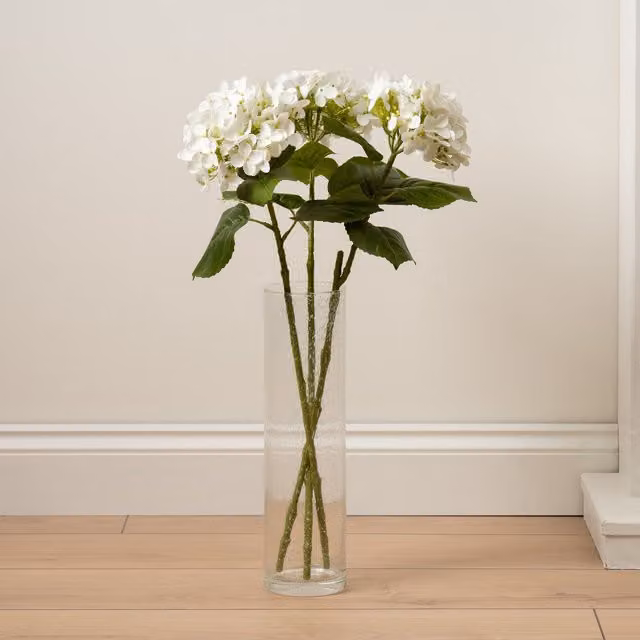 Scottish Everlastings Ltd Pack of 3 White Hydrangea Stems, 64 cm – 1
