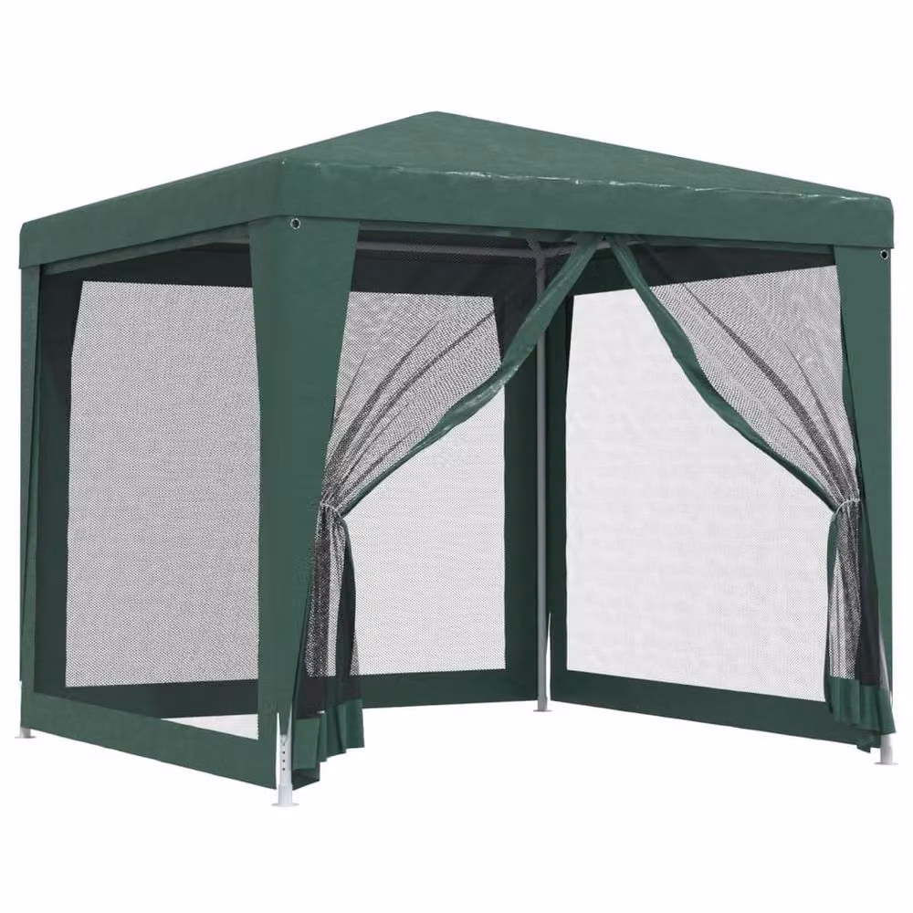 Berkfield Home Party Tent with 4 Mesh Sidewalls, Green, W/D/H: 250 x 250 x 245 cm – 3
