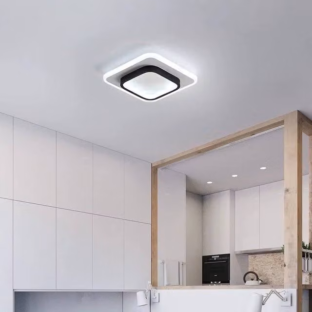 FLAVORA Modern Square LED Ceiling Light in White – 1