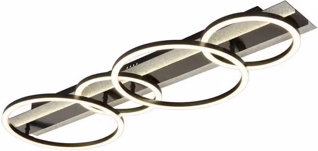 Netlighting Norberto Quad Ring Semi Flush Ceiling Light in Matt Black with 4000K Cool White LED – 1