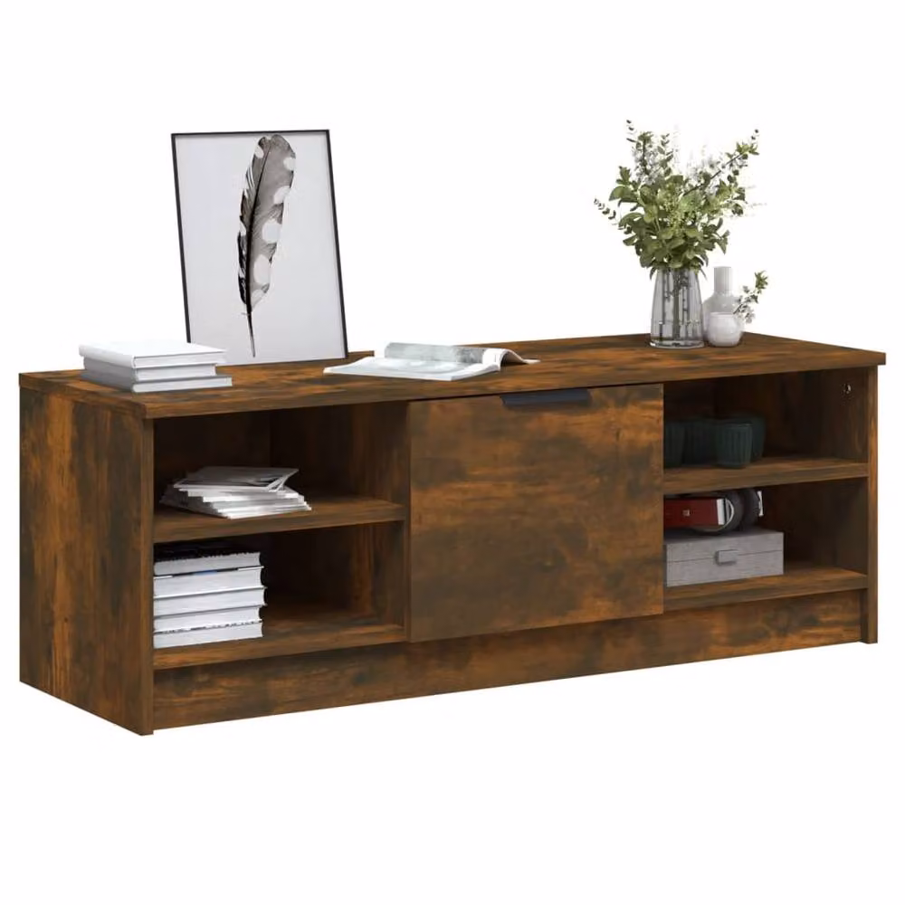 Berkfield Home Smoked Oak TV Cabinet in Brown, W: 102 cm, D: 35.5 cm, H: 36.5 cm – 3