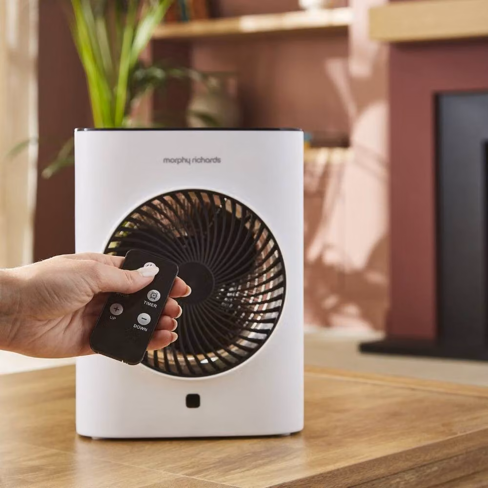 Morphy Richards HeatFlux 2kW Upright Fan Heater with Remote Control and Thermostat, White – 12