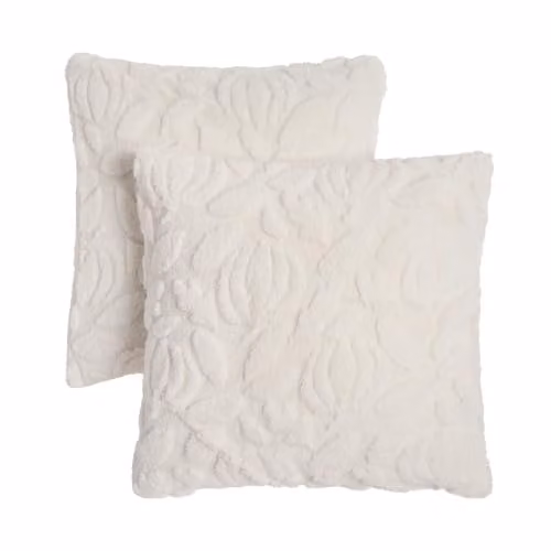 OHS Set of 2 Tufted Pumpkin Autumn Halloween Cushion Covers, Cream, W/D/H: 45 x 45 x 45 cm