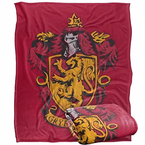 Warner Brothers Harry Potter Gryffindor Crest Fleece Blanket in White, W/D/H: 152 x 127 cm – 1