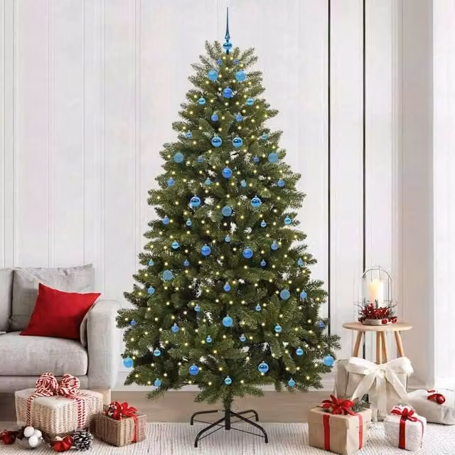 Berkfield Home Artificial Green Christmas Tree with Stand, Height: 240 cm, PVC and Metal
