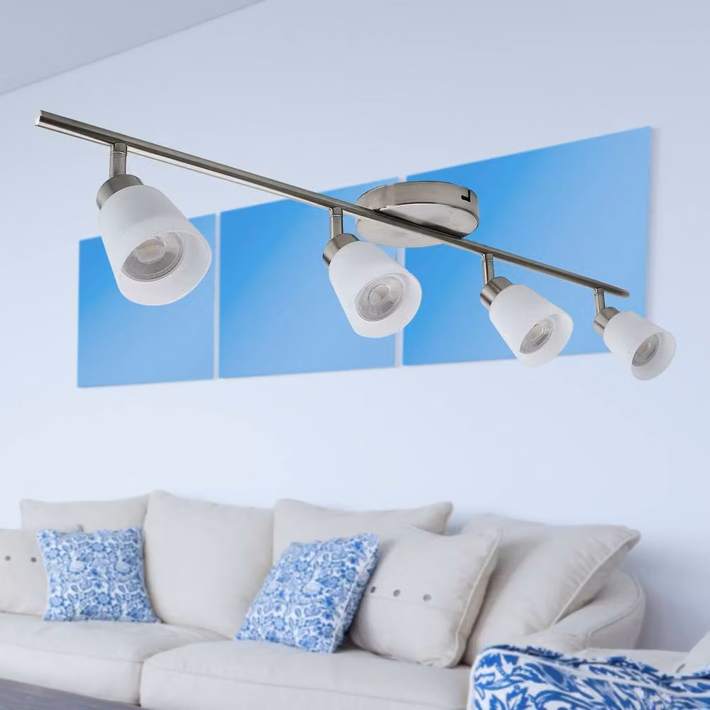 First Choice Lighting Tecoma Set of 2 Silver Adjustable Dimmable Ceiling Spotlights with Glass – 2