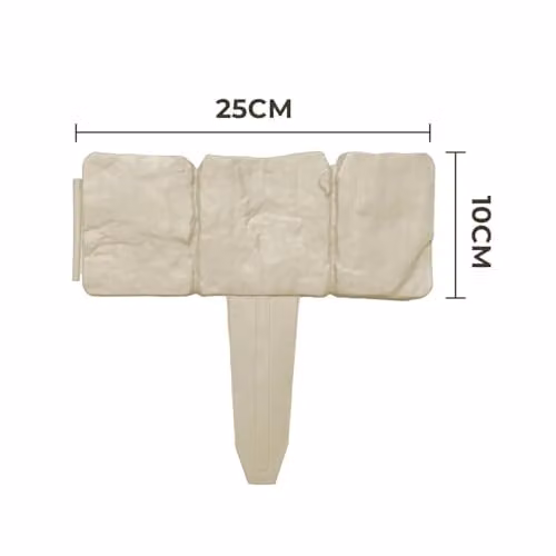 Coopers of Stortford Pack of 10 Cotswold Stone-Effect Plastic Lawn Edging, W25 x H10cm, Grey/Sand/Beige – 3