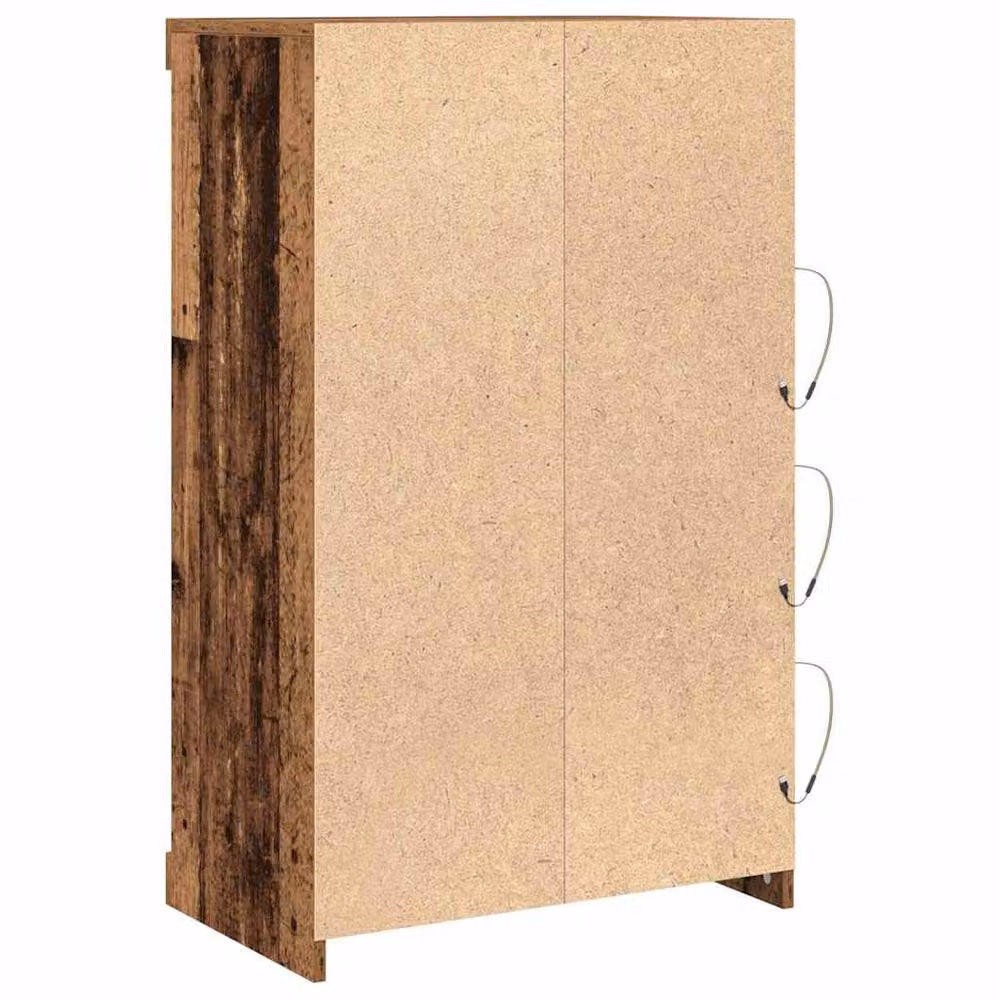 Berkfield Home Rustic Wood Sideboard with Integrated LED Lights and Glass, Brown, W/D/H: 60.5 x 37 x 100 cm – 6