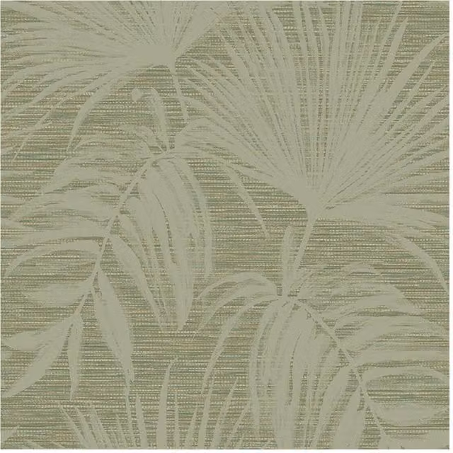 Holden Décor Grasscloth Leaf Textured Botanical Floral Wallpaper in Green