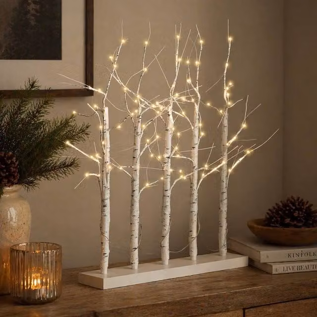 Marco Paul Pre-Lit Large White Birch Twig Tabletop Tree – 1