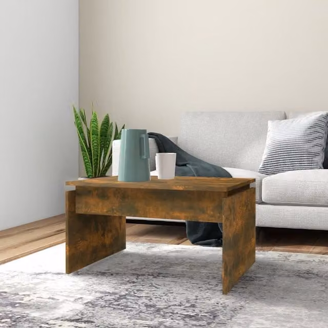 Berkfield Home Smoked Oak Coffee Table in Brown, W: 68 cm, D: 50 cm, H: 38 cm