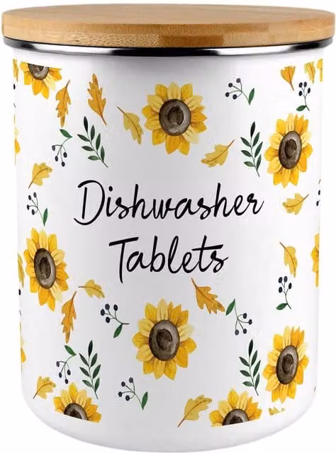 Purely Home Floral Enamel Metal Product in Yellow and White