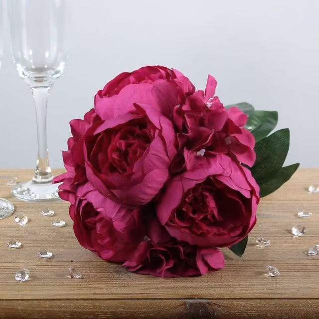 Kingsbury Gifts Pink Artificial Arundel Peony Floral Tabletop Bouquet