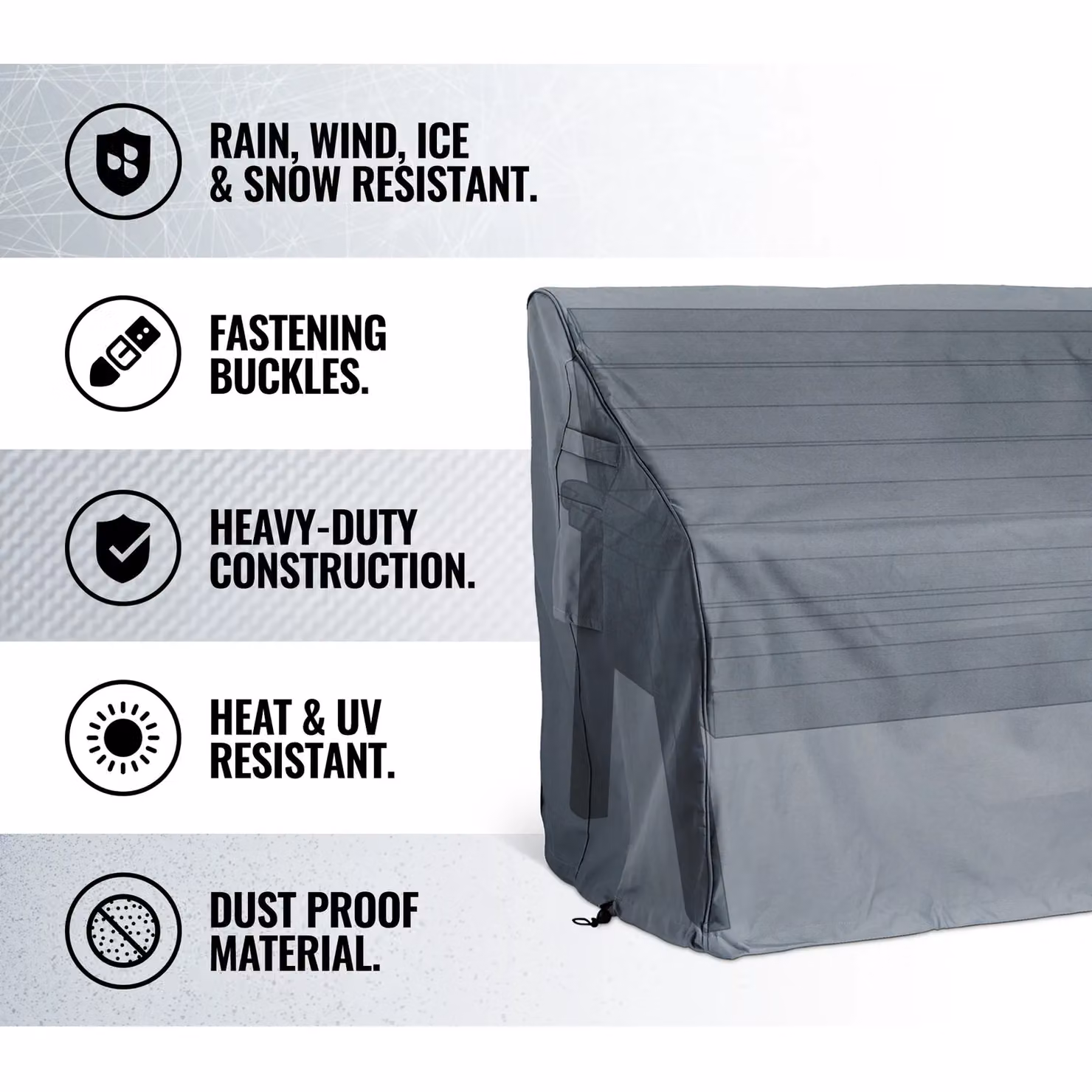 VonHaus Waterproof 2 Seater Garden Bench Cover in Grey – 2