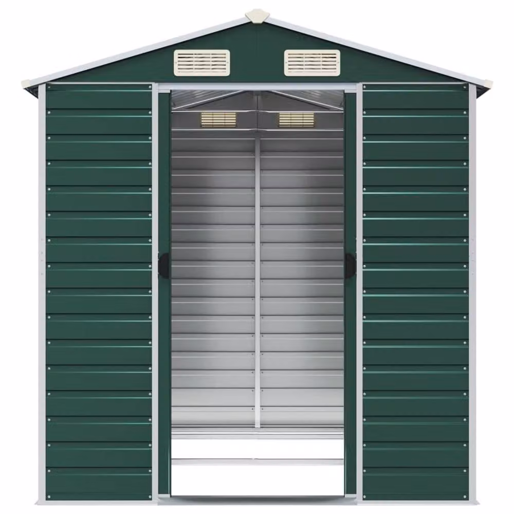 Berkfield Home Green Galvanised Steel Gable Garden Shed W/D/H: 191 x 215 x 198 cm – 3