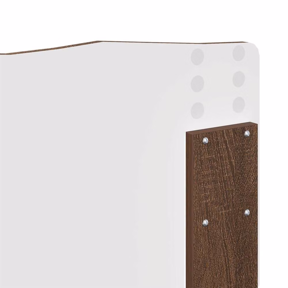 Berkfield Home Bed Frame with Headboard in Brown Oak and Solid Pine Wood, 140 x 200 cm – 4