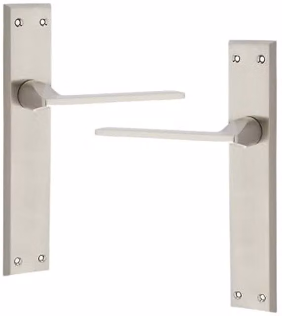 Golden Grace Brushed Silver Internal Door Handle Set with Plate