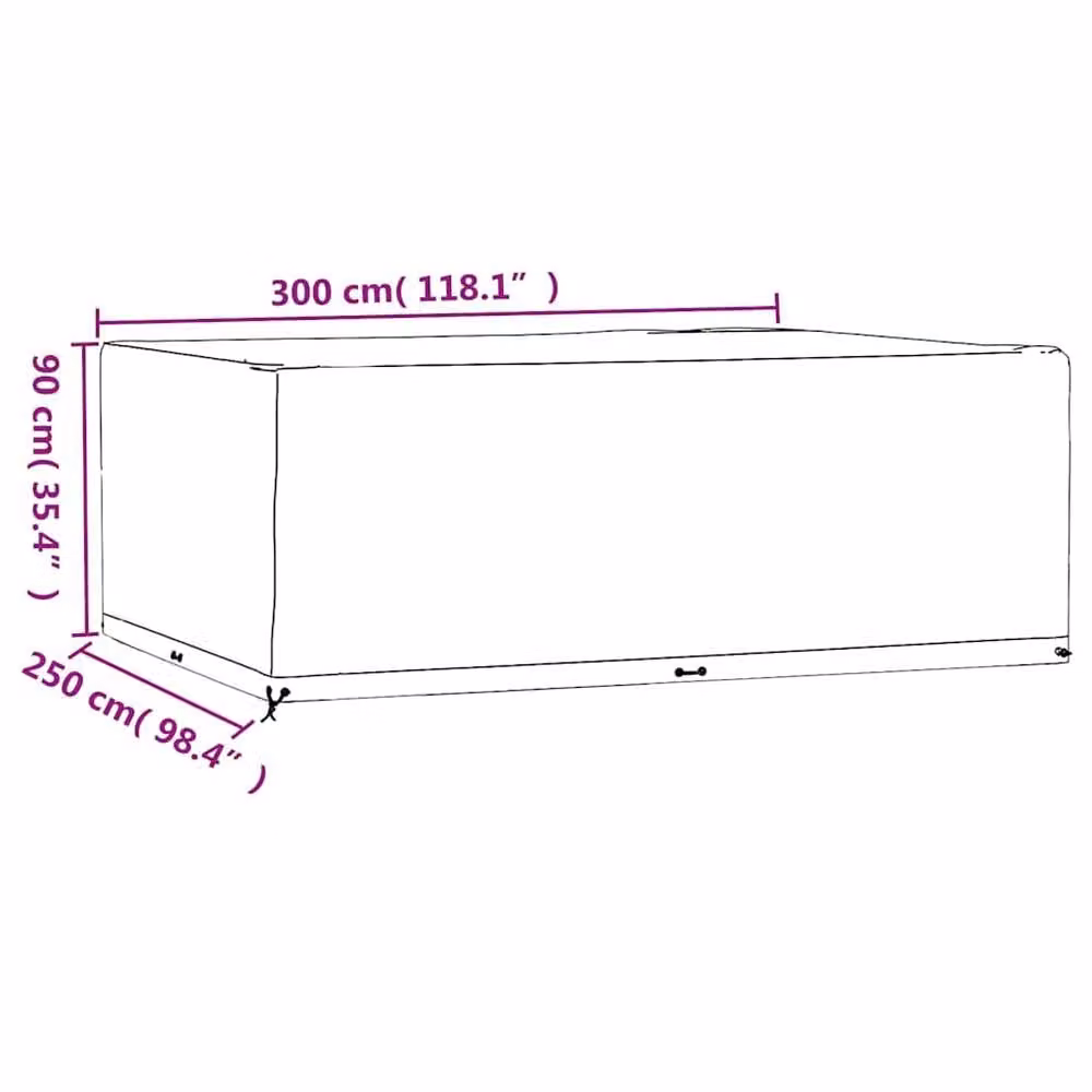 Berkfield Home Durable Garden Furniture Covers, 2 Pack, Black, W/D/H: 300 x 250 x 90 cm – 7