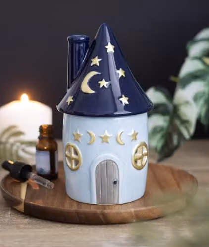 Something Different Wholesale Celestial Cottage Ceramic Oil Burner and Aromatherapy Diffuser in Blue – 2