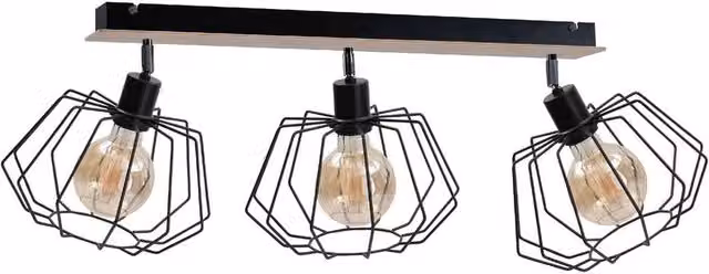 Netlighting Soho Wood Ceiling Spotlight Bar in Brown, 65 cm, 3x E27