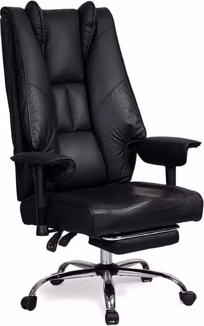 Levede Black PU Leather Executive High Back Office Chair with Headrest and Armrests – 1
